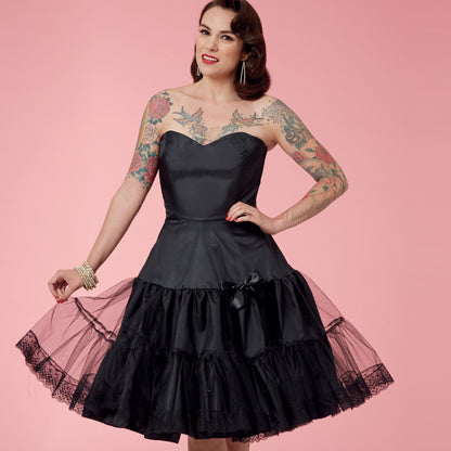 Simplicity Pattern 9293 Misses' Full Slip & Petticoat