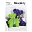 Simplicity Pattern 9307 Plush Bears in Two Sizes