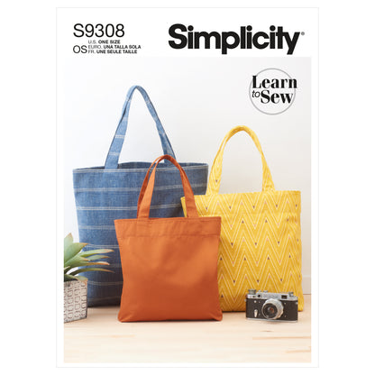 Simplicity Pattern 9308 Tote Bags in Three Sizes