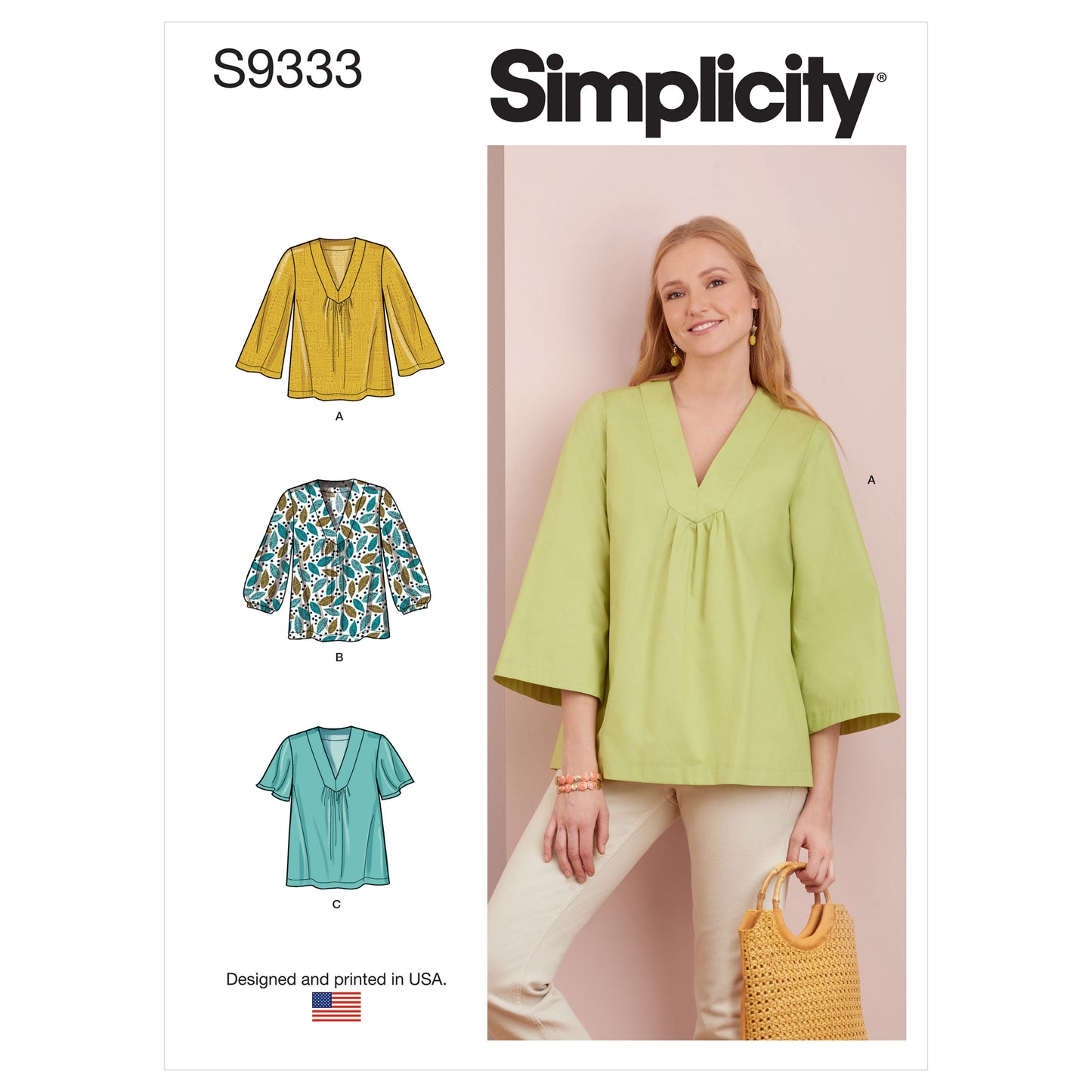 Simplicity Pattern 9333 Misses' Top with Sleeve Variations