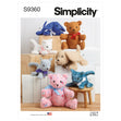 Simplicity SS9360 Plush Animals
