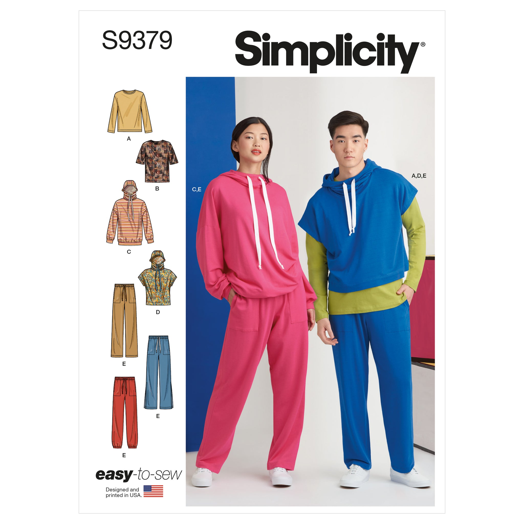 Simplicity Pattern 9379 Unisex Hoodie Pants & Tee – Lincraft