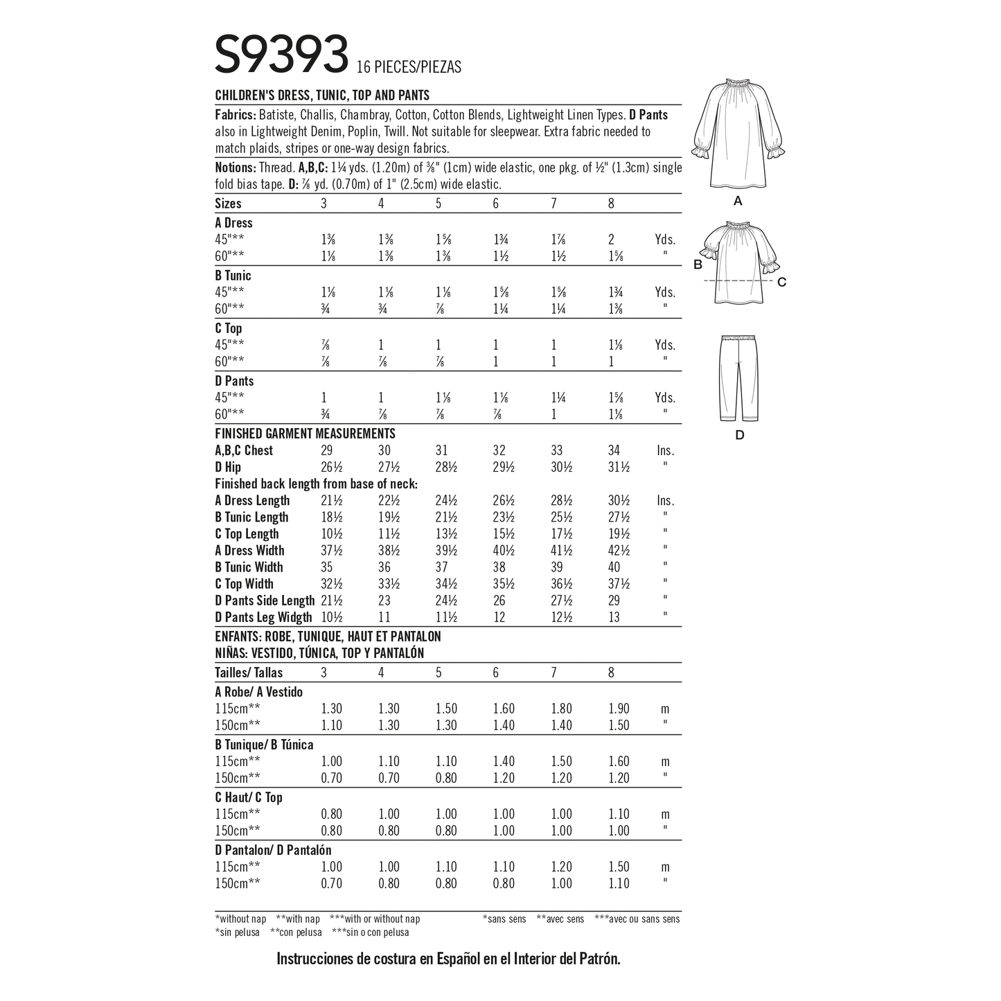 Simplicity SS9393 Children's Sportswear