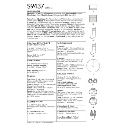 Simplicity Pattern S9437 Holiday Decorating