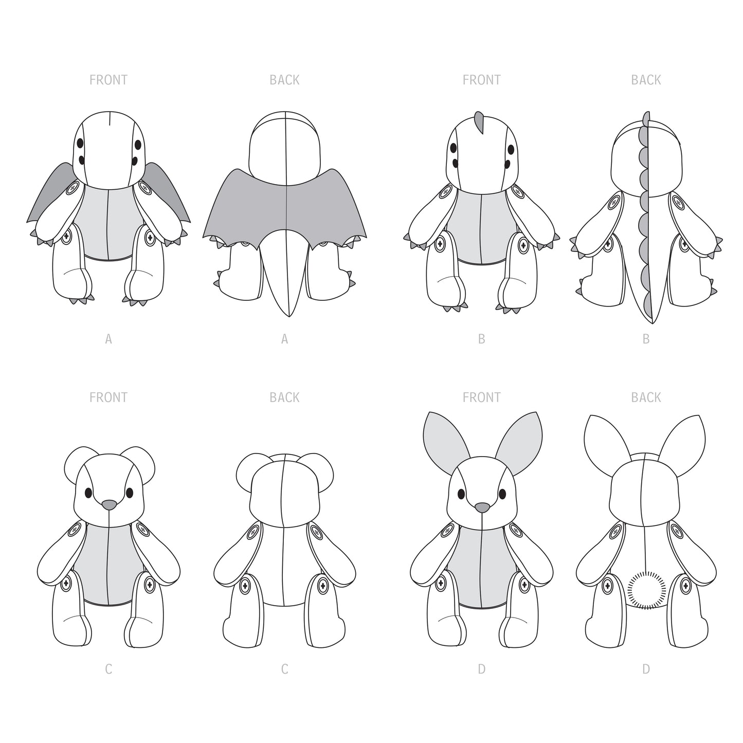 Simplicity Pattern S9441 13" Plushies