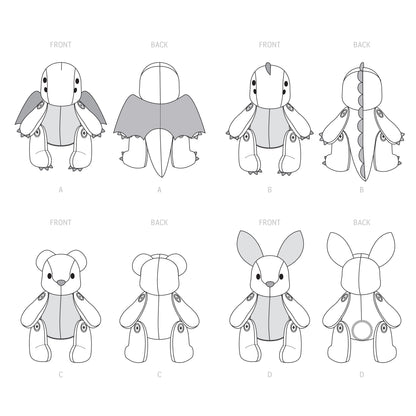 Simplicity Pattern S9441 13" Plushies