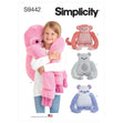 Simplicity Pattern S9442 Hugging Plush Animals