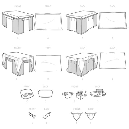 Simplicity Pattern S9446 Pet Crate Covers in Three Sizes & Accessories