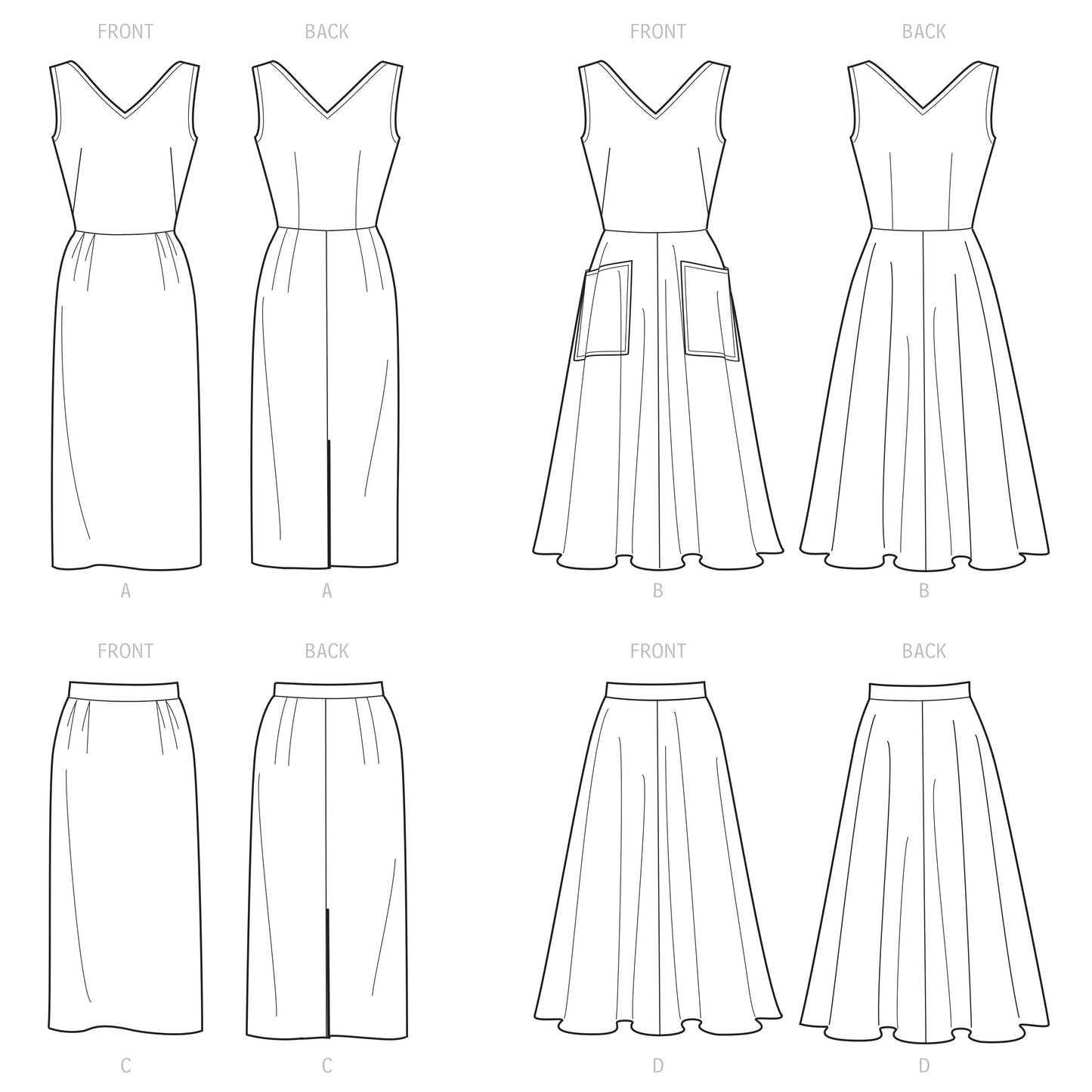 Simplicity Pattern S9449 Misses' Dress, Jumper & Skirts