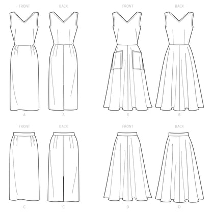 Simplicity Pattern S9449 Misses' Dress, Jumper & Skirts