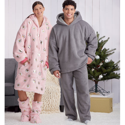 Simplicity Pattern S9456 Unisex Oversized Hoodies, Pants & Booties