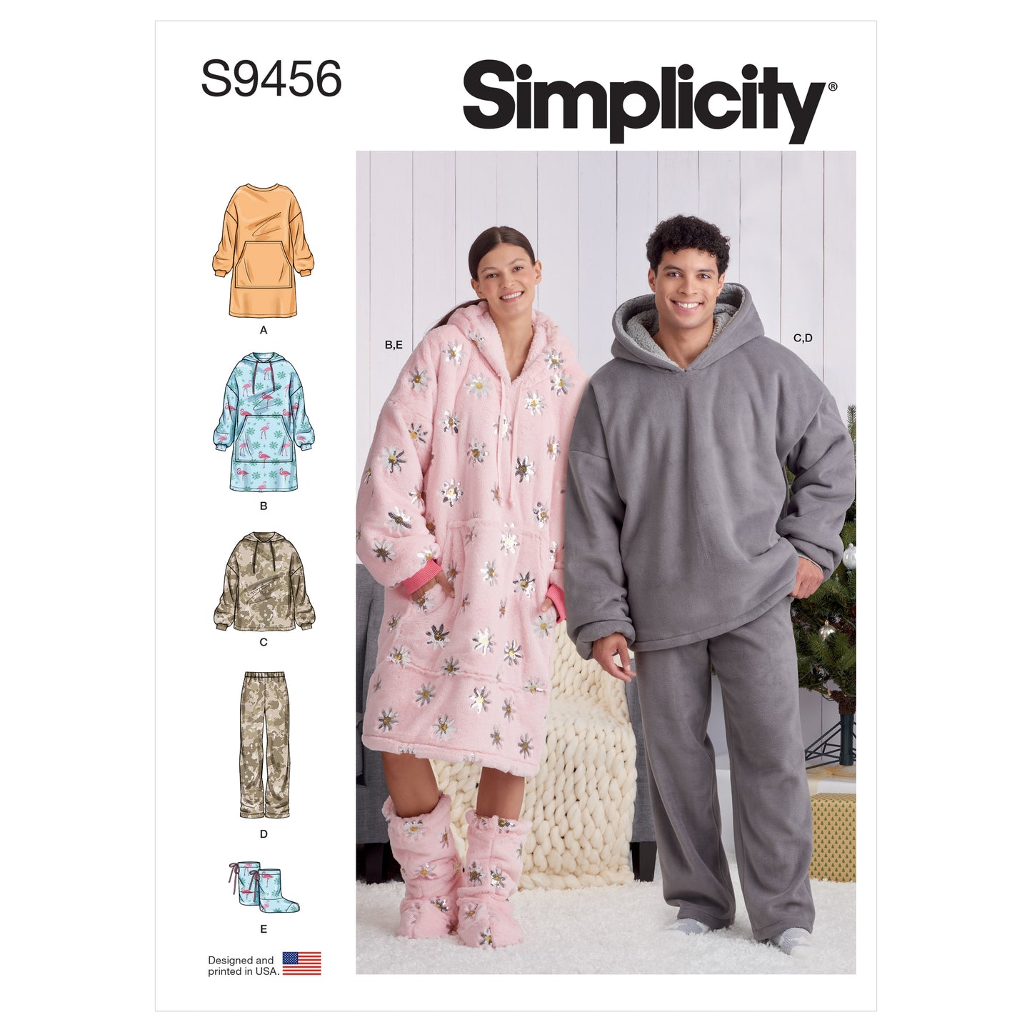 Simplicity Pattern S9456 Unisex Oversized Hoodies, Pants & Booties