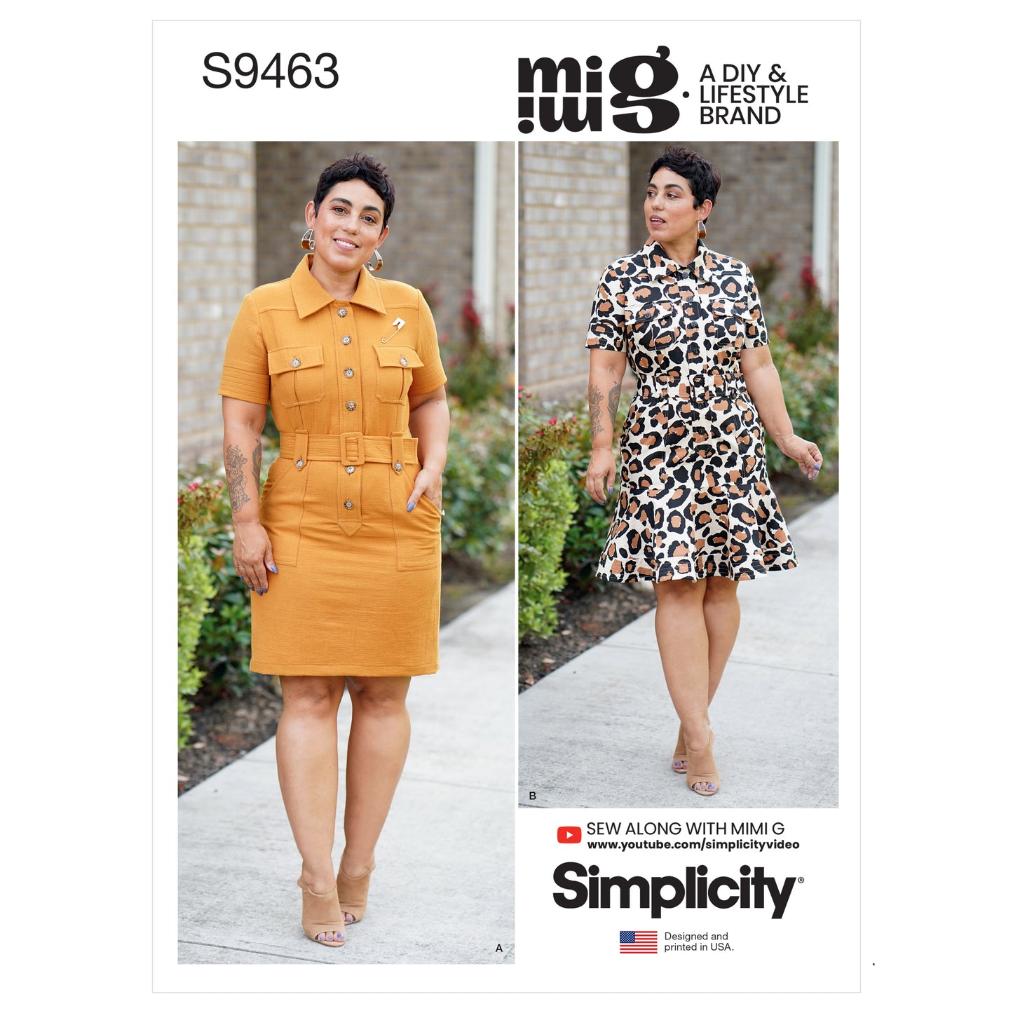 Simplicity Pattern S9463 Misses' Shirt Dress with Belt