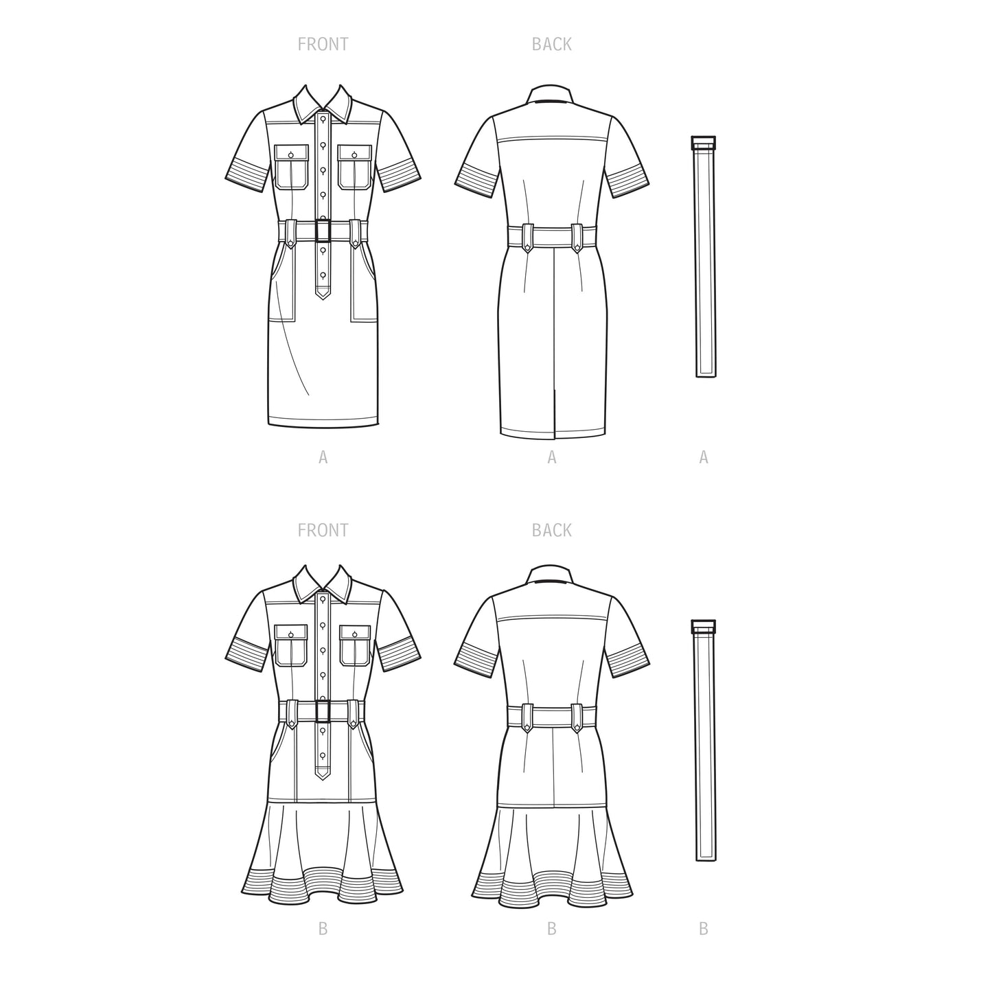 Simplicity Pattern S9463 Misses' Shirt Dress with Belt