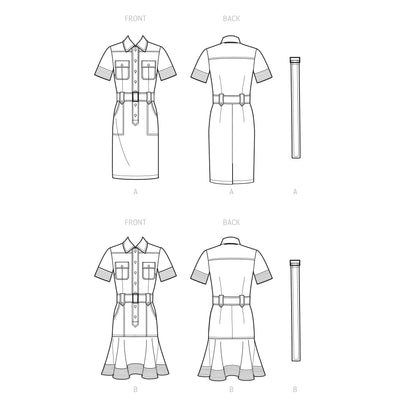 Simplicity Pattern S9463 Misses' Shirt Dress with Belt