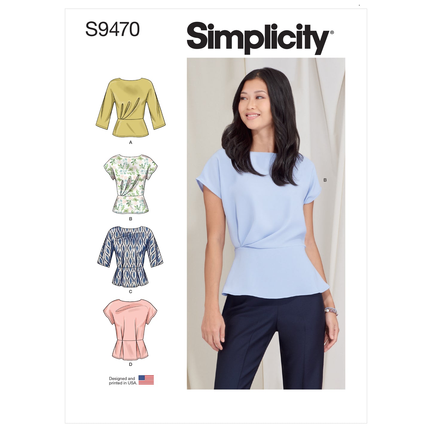 Simplicity Pattern S9470 Misses' Tops