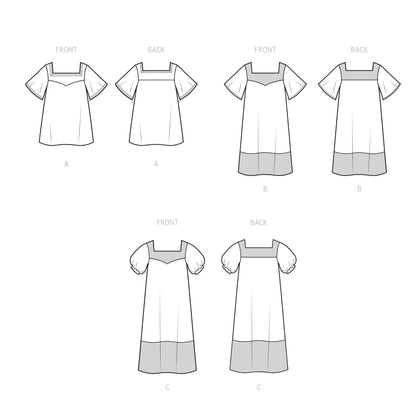 Simplicity Pattern S9477 Misses' Top and Dresses