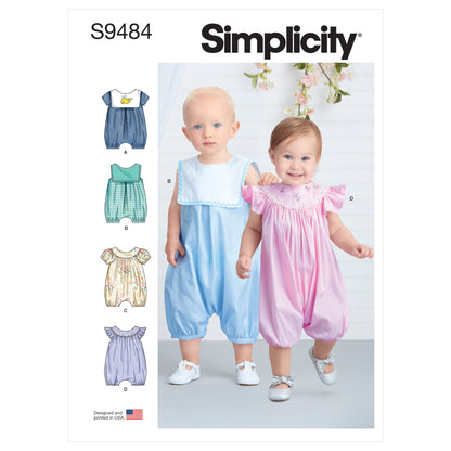 Simplicity Pattern S9484 Babies' Rompers