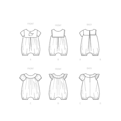 Simplicity Pattern S9484 Babies' Rompers