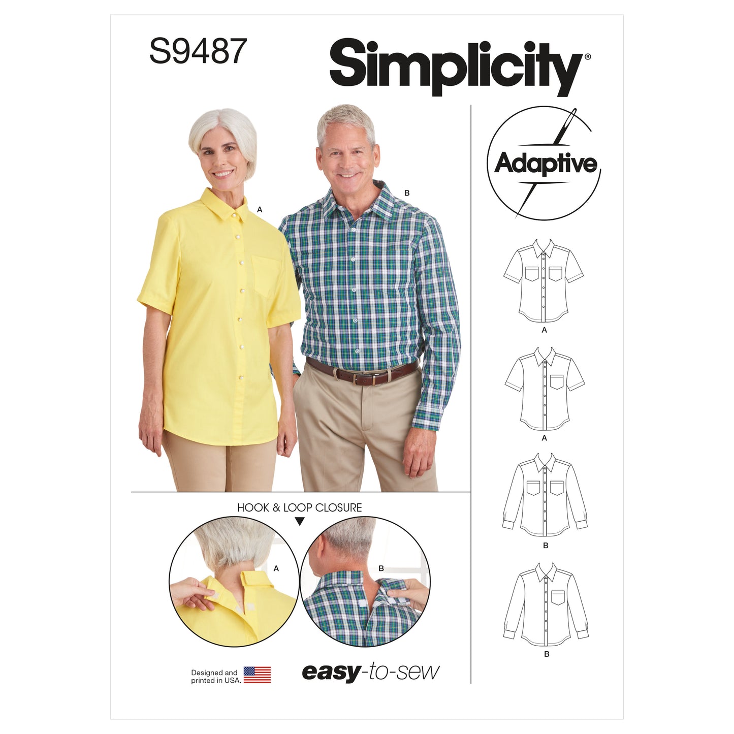 Simplicity Pattern S9487 Unisex Adaptive Shirt