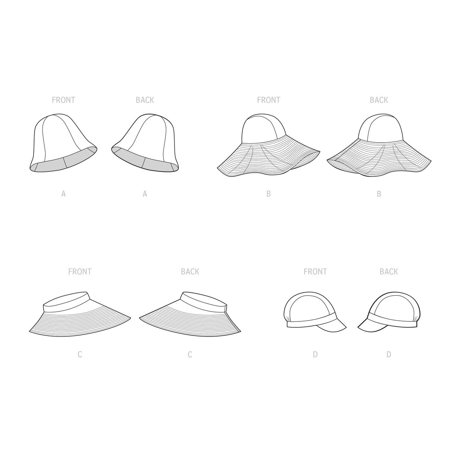 Simplicity SS9505 Hats In Four Styles