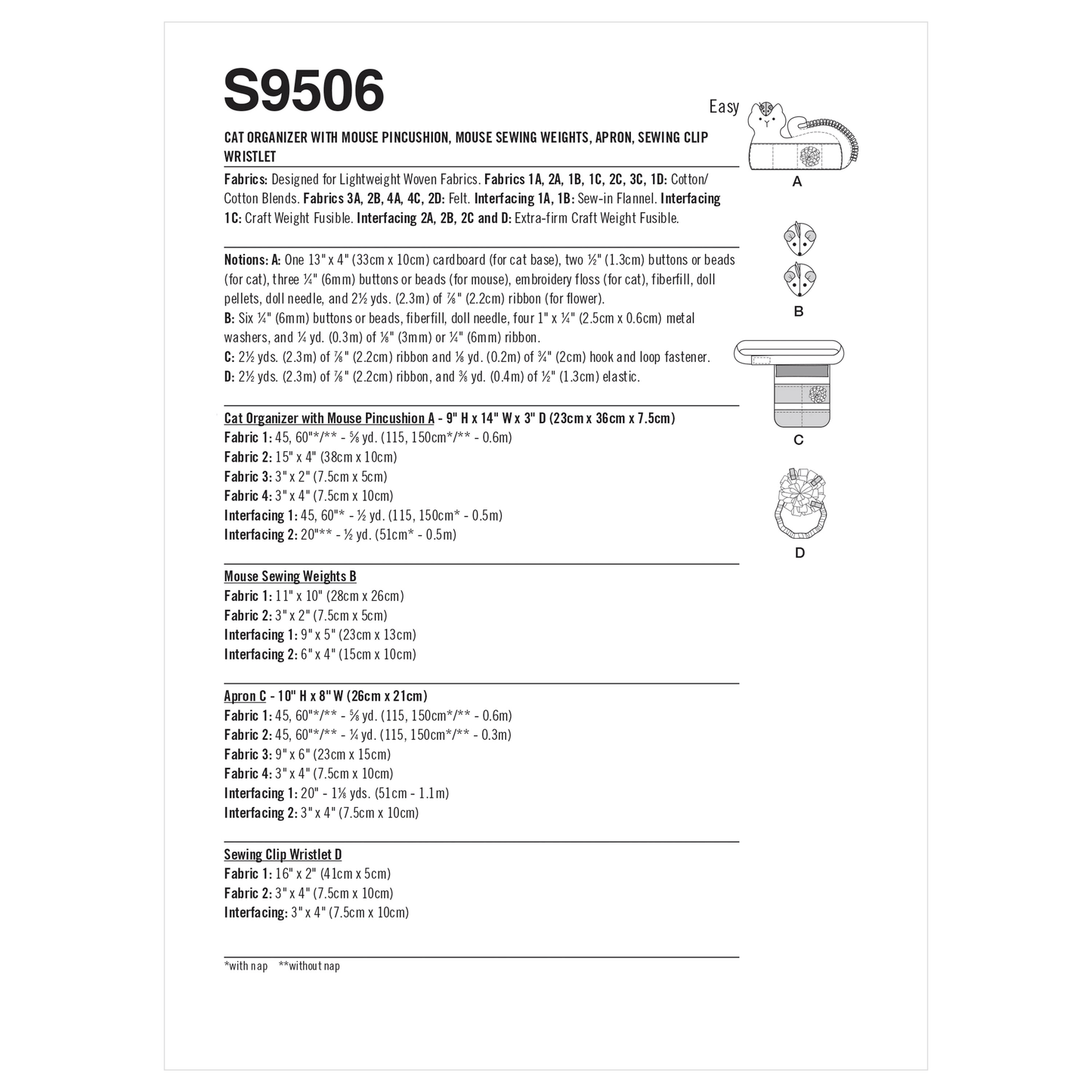 Simplicity SS9506 Cat Organizer & Sew Accessories