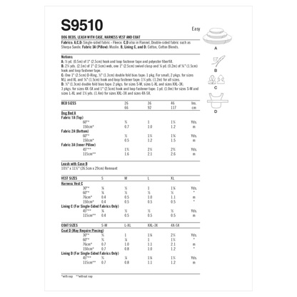 Simplicity SS9510 Dog Bed, Leash, Harness