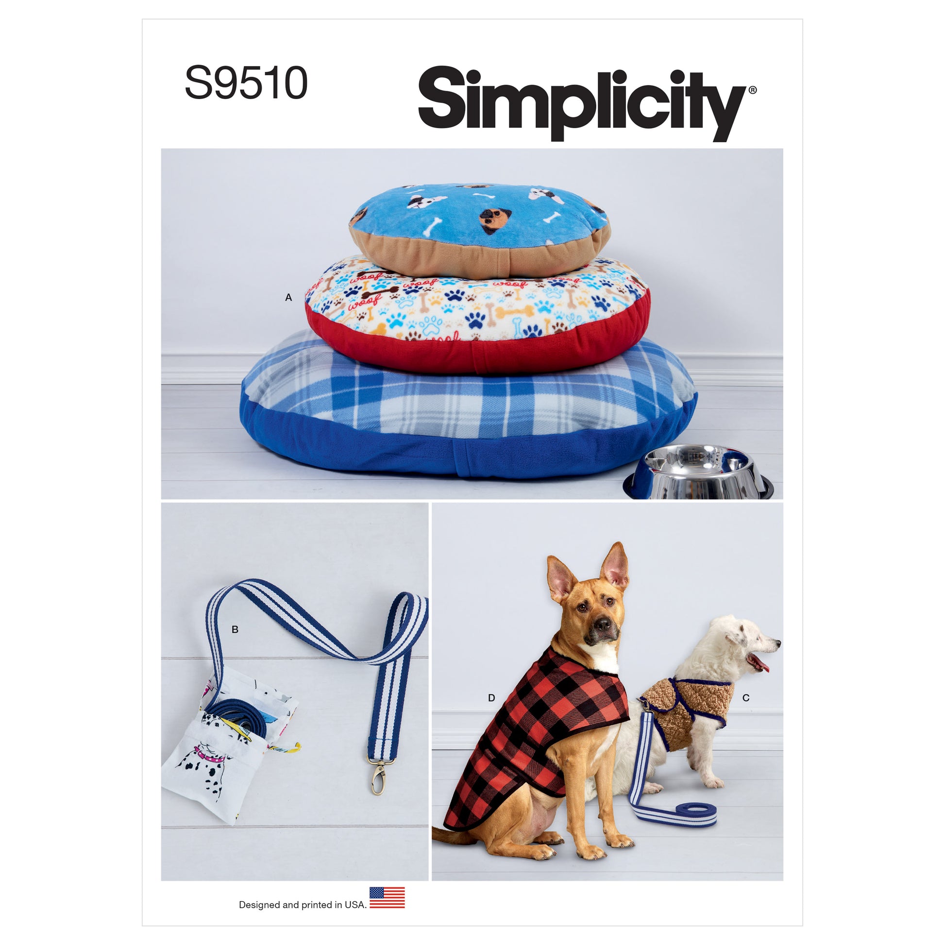 Simplicity SS9510 Dog Bed, Leash, Harness