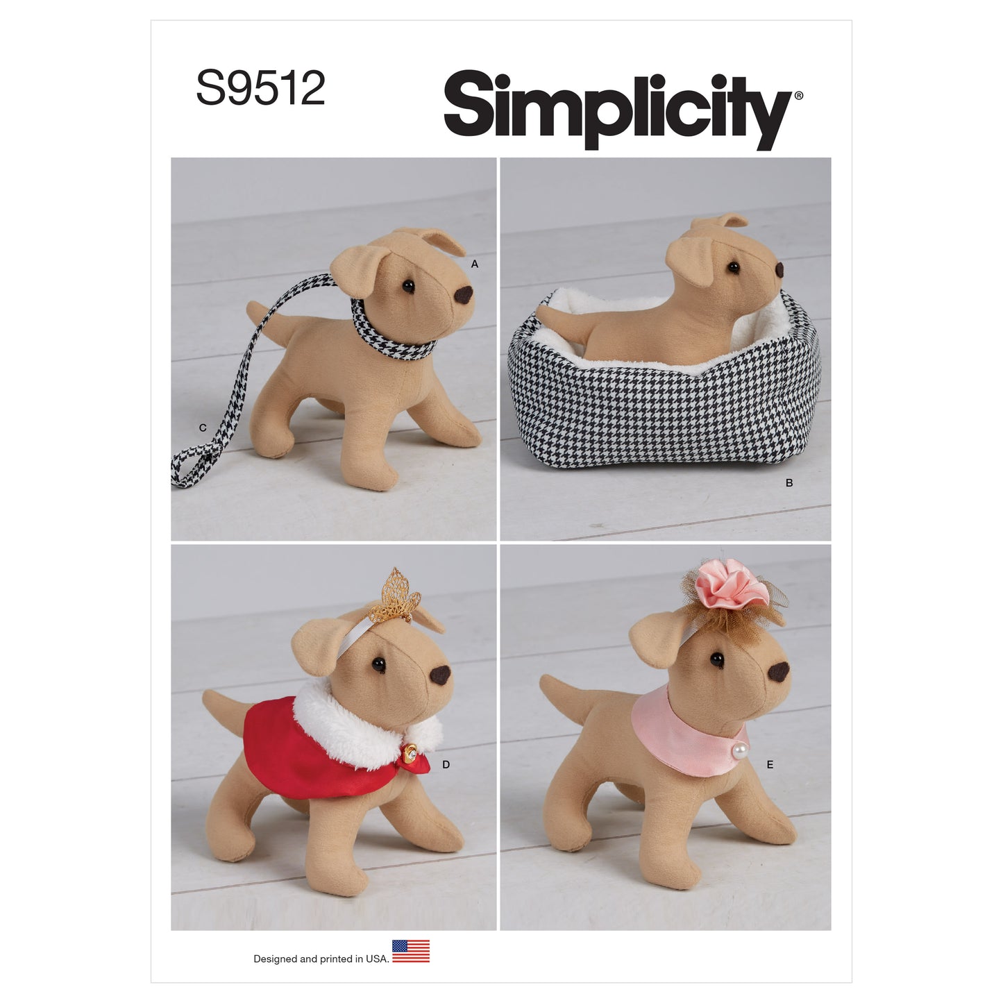 Simplicity SS9512 6” Dog, 18” Doll Accessories