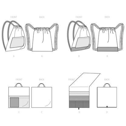 Simplicity SS9513 Backpack, Pillow, Organizer