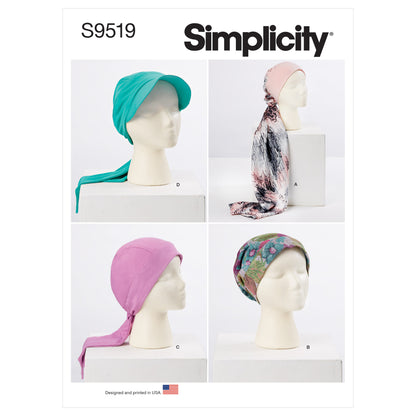 Simplicity SS9519 Head Wraps And Hats