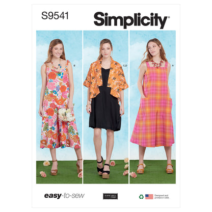 Simplicity SS9541 Miss Jumpsuit, Dress, Jacket