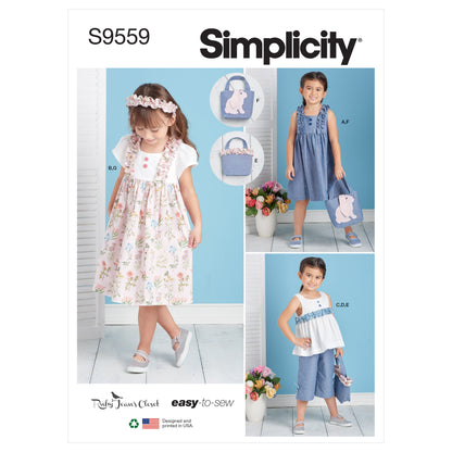 Simplicity SS9559 Child Dress, Top/Pant, Accessories