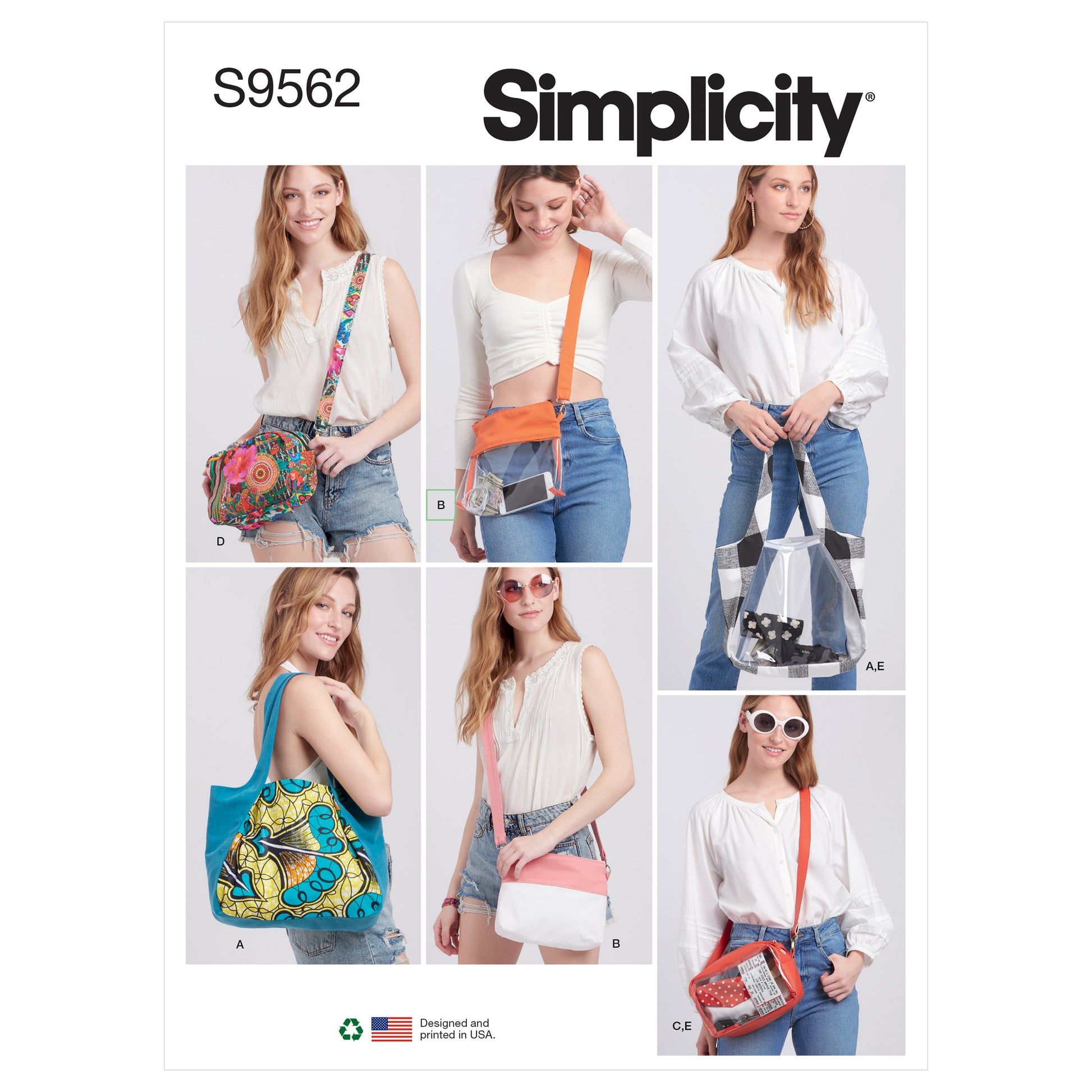 Simplicity SS9562 Tote, Bags And Pouch