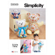 Simplicity SS9569 Plush Memory Bears
