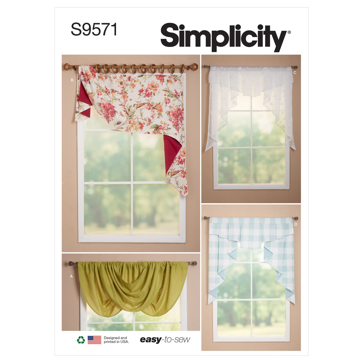 Simplicity SS9571 Valances And Swags