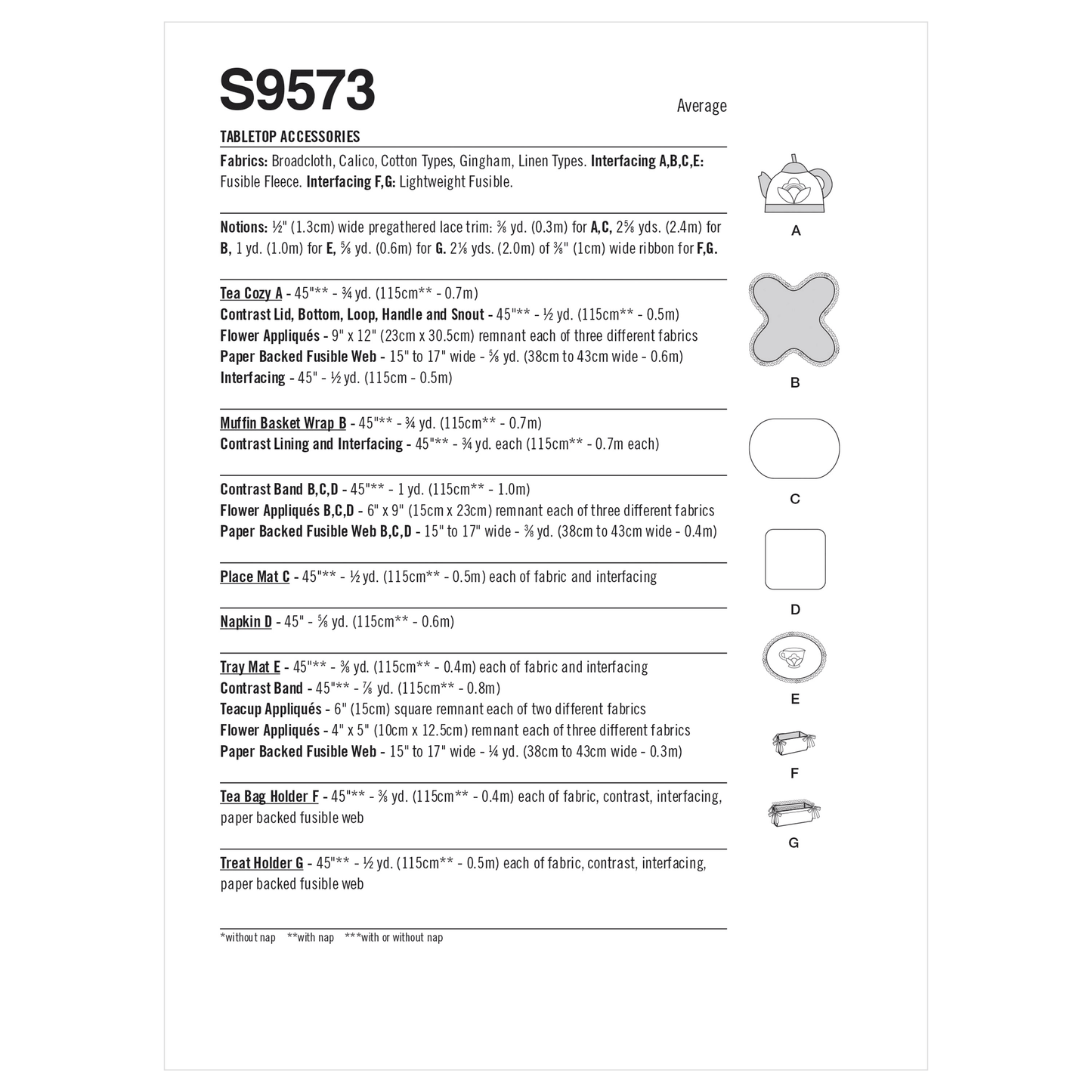 Simplicity SS9573 Tabletop Accessories