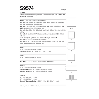 Simplicity SS9574 Pillows