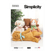 Simplicity Pattern SS9583 Poseable Plush Animals by Elaine Heigl