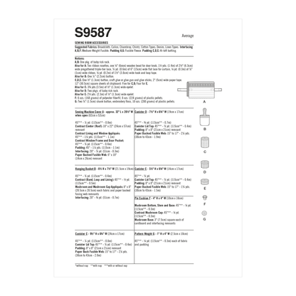 Simplicity Pattern SS9587 Sewing Room Accessories