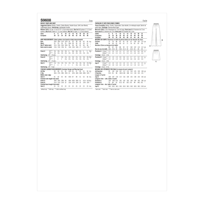 Simplicity Pattern SS9608 Misses' Pants and Skirt