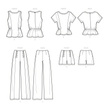 Simplicity Pattern SS9612 Misses' Tops, Pants and Shorts