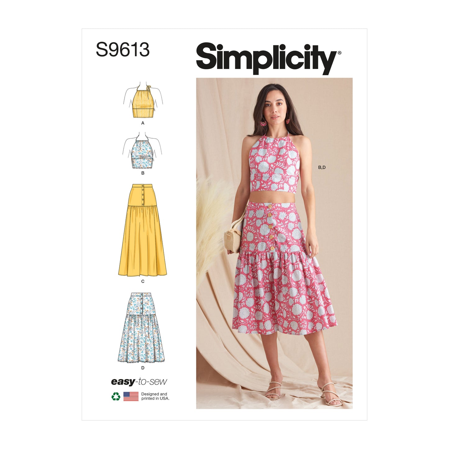 Simplicity Pattern SS9613 Misses' Top and Skirts