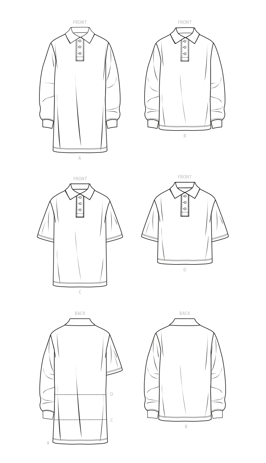 Simplicity Pattern SS9614 Teens', Misses' and Men's Shirts