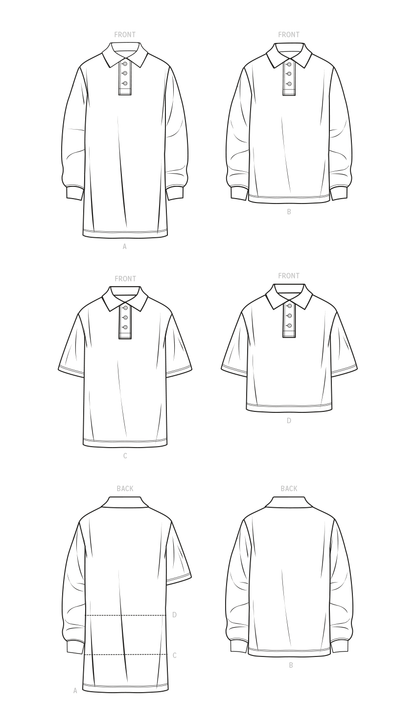 Simplicity Pattern SS9614 Teens', Misses' and Men's Shirts