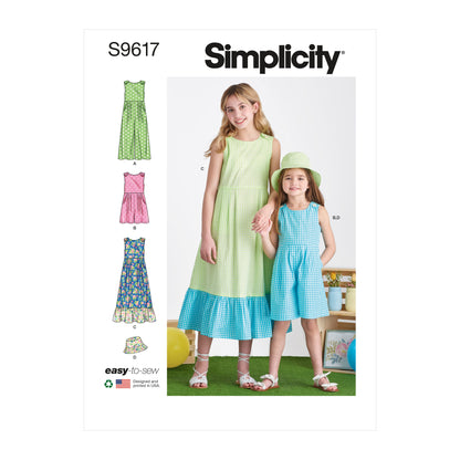 Simplicity Pattern SS9617 Children's and Girls' Jumpsuit, Romper and Dress