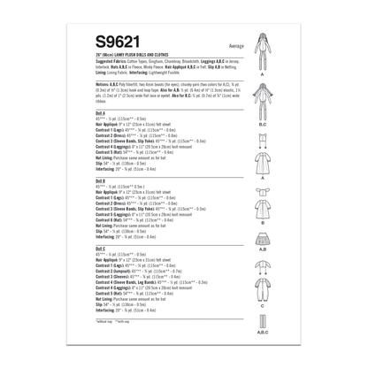 Simplicity Pattern S9621O Plush Dolls & Cloths