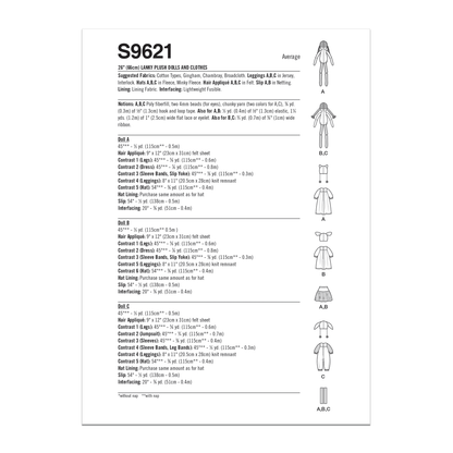 Simplicity Pattern S9621O Plush Dolls & Cloths