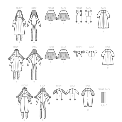 Simplicity Pattern S9621O Plush Dolls & Cloths