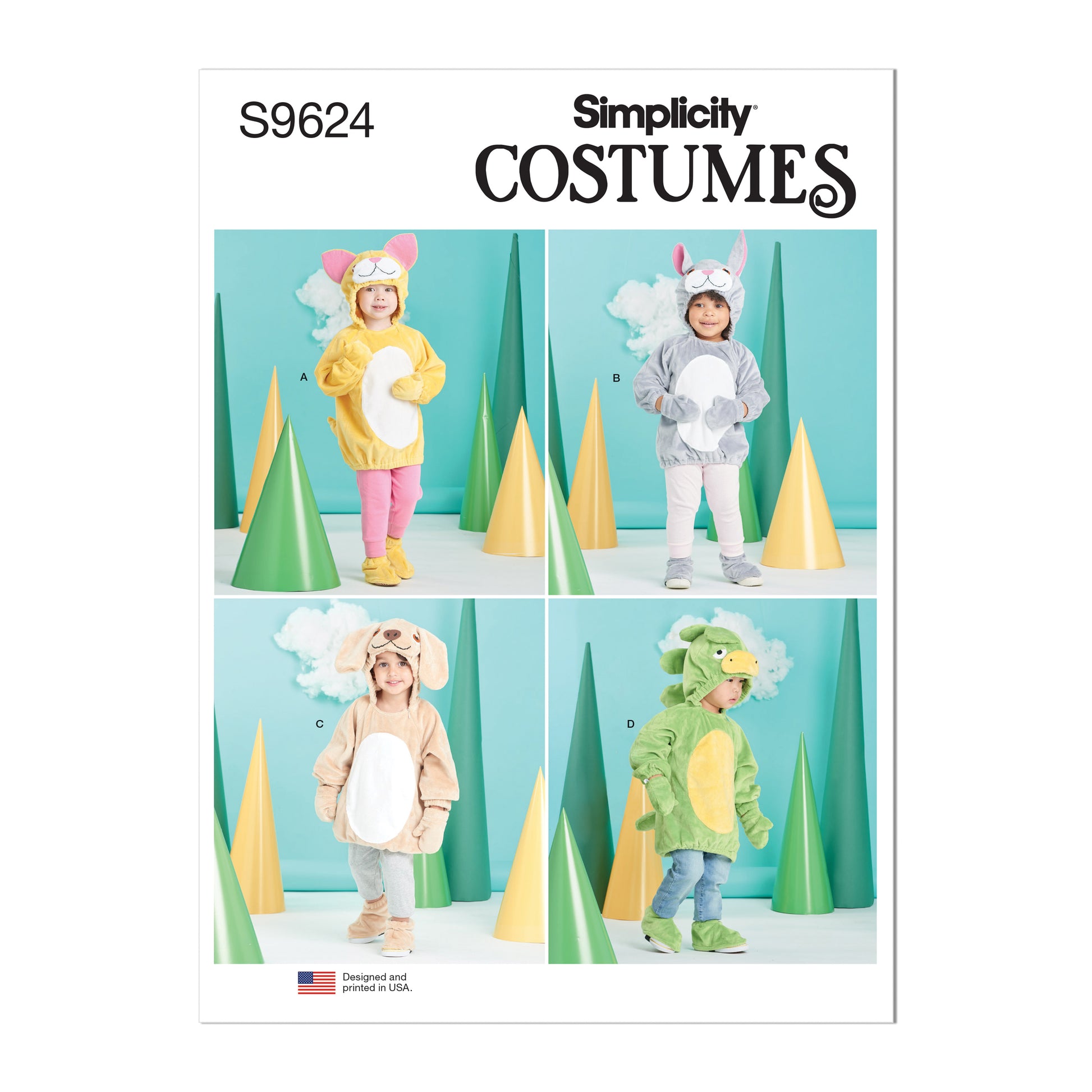 Simplicity Pattern S9624A Toddler's Animal Costumes